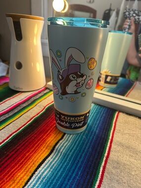 Yukon Outfitters Light Blue Double Pint Tumbler with Bunny Graphic